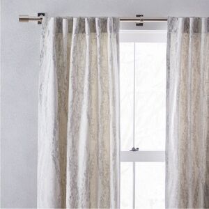 WE Bark Texture Shine Jacquard Blackout Curtain in Platinum 48x84